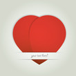 Heart from paper Valentines day card vector background eps 10