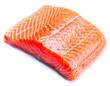 Foto: Salmon Raw Fillet. Red Fish isolated on a White Background Salmon Raw Fillet. Red Fish isolated on a White Background