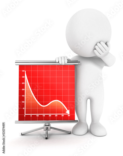 Illustration: 3d white people failure diagram 3d white people failure diagram