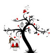 Love story card, vector