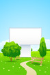 Vector: Empty Billboard in the Park Empty Billboard in the Park