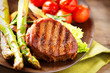 Grilled Beef Steak Meat with Vegetables