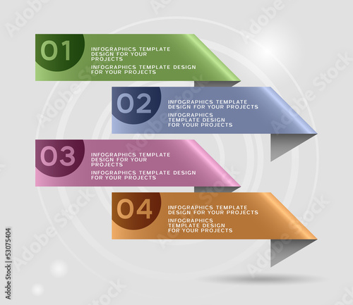 Vector: Infographics design with numbered banners. Eps10 vector Infographics design with numbered banners. Eps10 vector