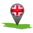 Georgien Markierung Flagge Icon Button