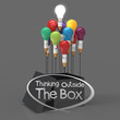 drawing idea pencil and light bulb concept outside the box as cr
