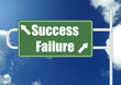 Success failure road sign board