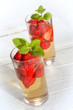 strawberry punch with fresh mint