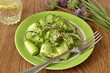 Cucumber salad with flax seeds, sesame and poppy