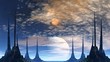 Video: Towers of aliens, gas giant and moon Towers of aliens, gas giant and moon