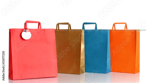 Photo: Assorted colored shopping bags Assorted colored shopping bags