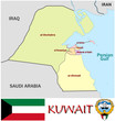 Vector: Kuwait Asia national emblem map symbol motto Kuwait Asia national emblem map symbol motto