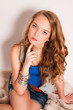 Beautiful young fashion girl teenager.