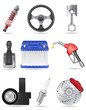 Vector: set icons of car parts vector illustration set icons of car parts vector illustration
