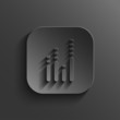 Equalizer icon - vector black app button