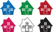 House silhouettes in various colors