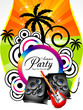 abstract summer background with musical instument