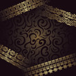 Vektor: Floral seamless wallpaper with a silver ribbons Floral seamless wallpaper with a silver ribbons