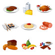 food and meal icon set