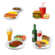 daily meals icon set