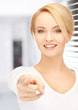 businesswoman pointing her finger