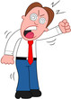 Cartoon Businessman Yelling.