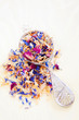 Photo: Dried flower petals in a metal strainer Dried flower petals in a metal strainer