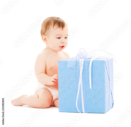 Photo: happy child with gift box happy child with gift box