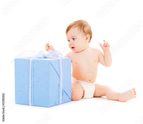 Photo: happy child with gift box happy child with gift box