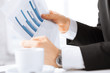 businessman on meeting discussing graphics