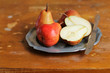 Fresh ripe pears in a plate