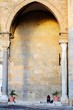 Under a norman arch of the famous Cefalu cathedral, Sicily