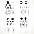 Various versions of the table for eye tests  the adult and child