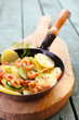 Photo: Prawns, zucchini and potato pan fried Prawns, zucchini and potato pan fried