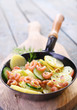 Photo: Pan fried shrimps and vegetables Pan fried shrimps and vegetables