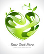 Vector illustration of a stylized heart with leaves