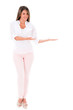 Woman presenting something