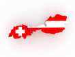 Map of Austria and Switzerland