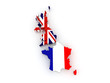 Illustration: Map of Britain and France. Map of Britain and France.