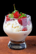 Ice cream with strawberries
