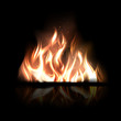 Vector: Vector illustration of burning fire on a black background Vector illustration of burning fire on a black background