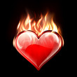 Conceptual vector illustration of a burning heart