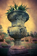 Photo: Antique stone garden planter with vintage texture Antique stone garden planter with vintage texture