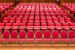 Close up red theatre chair in meeting room
