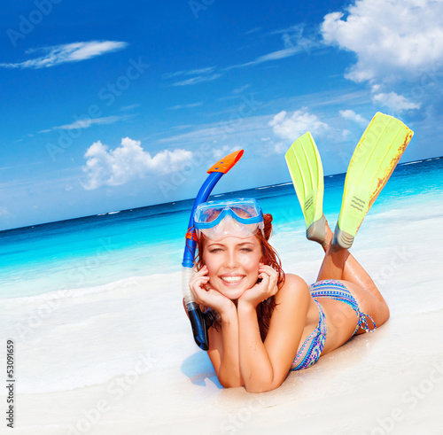 Photo: Happy diver woman Happy diver woman