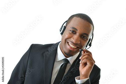 Photo: Customer Service Representative Holding Mic Customer Service Representative Holding Mic