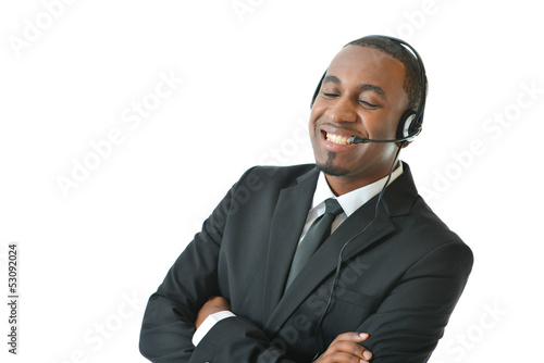 Photo: Customer Service Representative Speaking and Smiling Customer Service Representative Speaking and Smiling