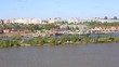 Panorama city of Omsk on the Irtysh River. Russia.