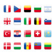 Europe flags round icon set