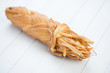 Photo: Smoked cheese on wooden boards, horizontal shot Smoked cheese on wooden boards, horizontal shot