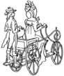 Man and woman in the vintage carriage